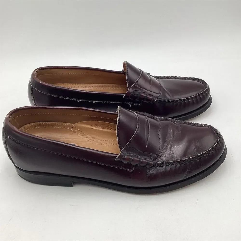 Bostonian Men's Penny Loafers Size 10.5 D Burgundy Leather Dress‎ Shoes